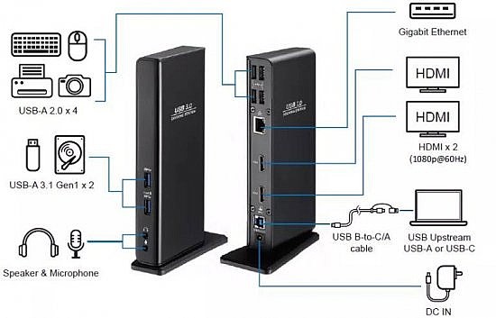 ���� ����� ���������� Gold Touch USB 3.0 2xHDMI UDS-2H