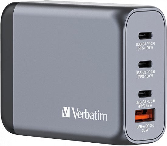 ��� ���� ��� 100W 4-Port GaN USB-A/C  Verbatim